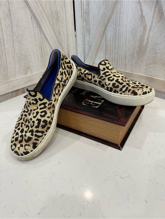 Rothy's Shoes - Rothy's Leopard Print Slip-On Sneakers - Beige & Black